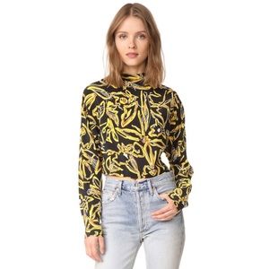 DVF | Long-sleeve High Neck Cropped Blouse